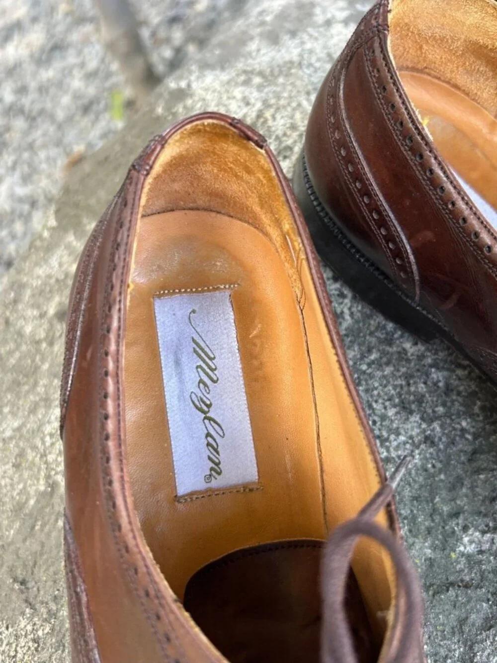Mezlan Men's Florence Brown Leather Cap  Toe Dress Shoes Size 8 W